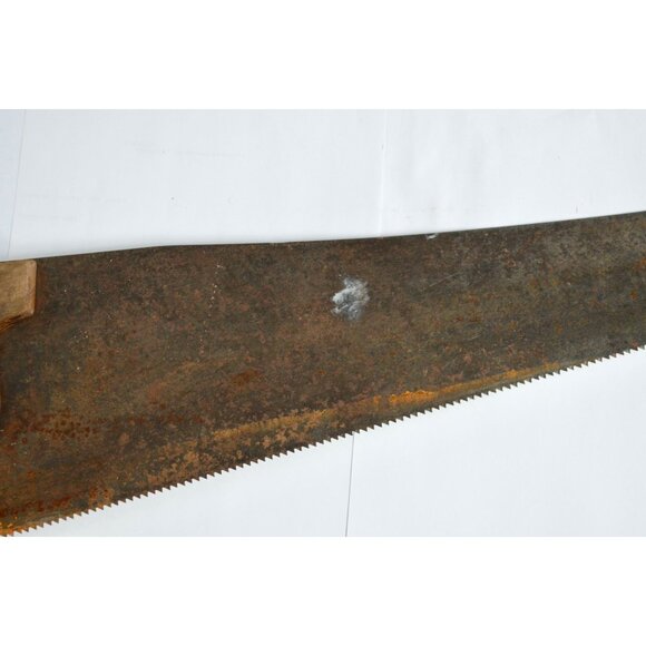 Vintage Warranted Superior Handsaw 26" Saw Wood Handle - Picture 3 of 7